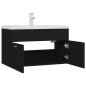 Waschbeckenunterschrank mit Einbaubecken Schwarz Holzwerkstoff Waschbeckenunterschrank mit Einbaubecken Schwarz Holzwerkstoff