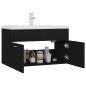 Waschbeckenunterschrank mit Einbaubecken Schwarz Holzwerkstoff Waschbeckenunterschrank mit Einbaubecken Schwarz Holzwerkstoff