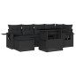vidaXL 7-tlg. Garten-Sofagarnitur mit Kissen Schwarz Poly Rattan vidaXL 7-tlg. Garten-Sofagarnitur mit Kissen Schwarz Poly Rattan