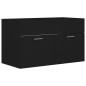Waschbeckenunterschrank mit Einbaubecken Schwarz Holzwerkstoff Waschbeckenunterschrank mit Einbaubecken Schwarz Holzwerkstoff