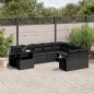 vidaXL 10-tlg. Garten-Sofagarnitur mit Kissen Schwarz Poly Rattan vidaXL 10-tlg. Garten-Sofagarnitur mit Kissen Schwarz Poly Rattan