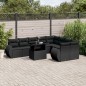 vidaXL 10-tlg. Garten-Sofagarnitur mit Kissen Schwarz Poly Rattan vidaXL 10-tlg. Garten-Sofagarnitur mit Kissen Schwarz Poly Rattan