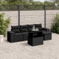 vidaXL 6-tlg. Garten-Sofagarnitur mit Kissen Schwarz Poly Rattan vidaXL 6-tlg. Garten-Sofagarnitur mit Kissen Schwarz Poly Rattan