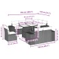 vidaXL 9-tlg. Garten-Sofagarnitur mit Kissen Schwarz Poly Rattan