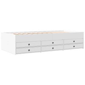 vidaXL Tagesbett mit Schubladen Weiß 100x200 cm Holzwerkstoff