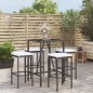 vidaXL 5-tlg. Gartenbar-Set mit Kissen Schwarz Poly Rattan vidaXL 5-tlg. Gartenbar-Set mit Kissen Schwarz Poly Rattan