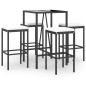 vidaXL 5-tlg. Gartenbar-Set mit Kissen Schwarz Poly Rattan vidaXL 5-tlg. Gartenbar-Set mit Kissen Schwarz Poly Rattan