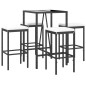 vidaXL 5-tlg. Gartenbar-Set mit Kissen Schwarz Poly Rattan vidaXL 5-tlg. Gartenbar-Set mit Kissen Schwarz Poly Rattan