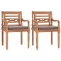 vidaXL 3-tlg. Garten-Essgruppe mit Dunkelgrauen Kissen Massivholz Teak vidaXL 3-tlg. Garten-Essgruppe mit Dunkelgrauen Kissen Massivholz Teak