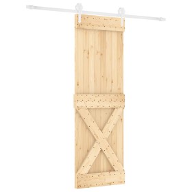 vidaXL Schiebetür mit Beschlag 80x210 cm Massivholz Kiefer