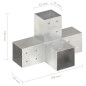 vidaXL Pfostenverbinder X-Form Verzinktes Metall 81 x 81 mm vidaXL Pfostenverbinder X-Form Verzinktes Metall 81 x 81 mm