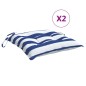 vidaXL Stuhlkissen 2 Stk. Blau & Weiß Gestreift 40x40x7 cm Stoff vidaXL Stuhlkissen 2 Stk. Blau & Weiß Gestreift 40x40x7 cm Stoff
