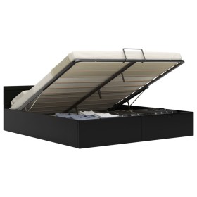 vidaXL Bett mit Bettkasten Hydraulisch LED Kunstleder 160x200 cm 
