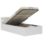 vidaXL Bett mit Bettkasten Hydraulisch LED Weiß Kunstleder 90x200cm vidaXL Bett mit Bettkasten Hydraulisch LED Weiß Kunstleder 90x200cm