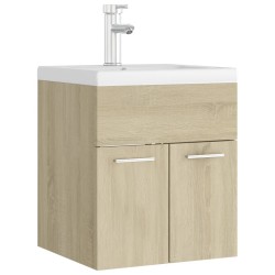 Waschbeckenunterschrank Einbaubecken Sonoma-Eiche Holzwerkstoff