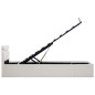 vidaXL Bett mit Bettkasten Hydraulisch LED Weiß Kunstleder 90x200cm vidaXL Bett mit Bettkasten Hydraulisch LED Weiß Kunstleder 90x200cm
