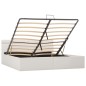 vidaXL Bett mit Bettkasten Hydraulisch LED Weiß Kunstleder 160x200 cm vidaXL Bett mit Bettkasten Hydraulisch LED Weiß Kunstleder 160x200 cm