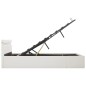 vidaXL Bett mit Bettkasten Hydraulisch LED Weiß Kunstleder 160x200 cm vidaXL Bett mit Bettkasten Hydraulisch LED Weiß Kunstleder 160x200 cm
