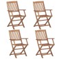 vidaXL Klappbare Gartenstühle 4 Stk. mit Kissen Massivholz Akazie vidaXL Klappbare Gartenstühle 4 Stk. mit Kissen Massivholz Akazie