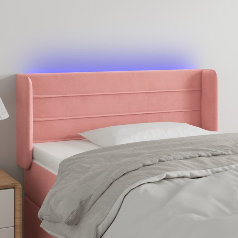 vidaXL LED Kopfteil Rosa 83x16x78/88 cm Samt vidaXL LED Kopfteil Rosa 83x16x78/88 cm Samt