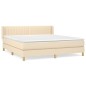 vidaXL Boxspringbett mit Matratze Creme 160x200 cm Stoff vidaXL Boxspringbett mit Matratze Creme 160x200 cm Stoff