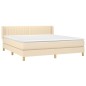 vidaXL Boxspringbett mit Matratze Creme 160x200 cm Stoff vidaXL Boxspringbett mit Matratze Creme 160x200 cm Stoff
