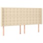vidaXL Boxspringbett mit Matratze & LED Creme 160x200 cm Stoff vidaXL Boxspringbett mit Matratze & LED Creme 160x200 cm Stoff