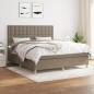 vidaXL Boxspringbett mit Matratze Taupe 180x200 cm Stoff vidaXL Boxspringbett mit Matratze Taupe 180x200 cm Stoff