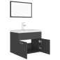 Badmöbel-Set Grau Holzwerkstoff Badmöbel-Set Grau Holzwerkstoff