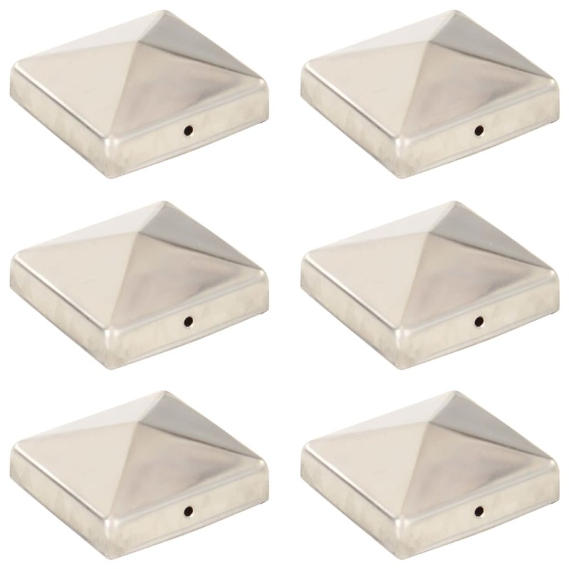 vidaXL Pfostenkappen 6 Stk. Pyramide Edelstahl 81 x 81 mm vidaXL Pfostenkappen 6 Stk. Pyramide Edelstahl 81 x 81 mm