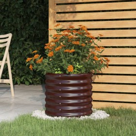 vidaXL Pflanzkübel Pulverbeschichteter Stahl 40x40x36 cm Braun