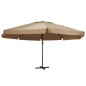 vidaXL Sonnenschirm mit Aluminium-Mast 600 cm Taupe vidaXL Sonnenschirm mit Aluminium-Mast 600 cm Taupe