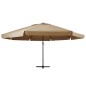 vidaXL Sonnenschirm mit Aluminium-Mast 600 cm Taupe vidaXL Sonnenschirm mit Aluminium-Mast 600 cm Taupe