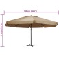 vidaXL Sonnenschirm mit Aluminium-Mast 600 cm Taupe vidaXL Sonnenschirm mit Aluminium-Mast 600 cm Taupe