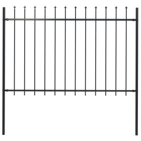 vidaXL Gartenzaun mit Speerspitzen Stahl 1,8 m Schwarz