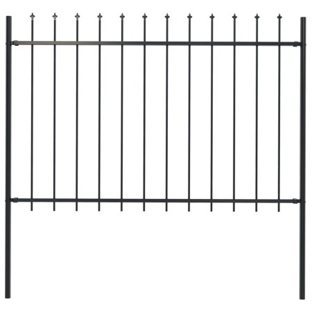 vidaXL Gartenzaun mit Speerspitzen Stahl 1,8 m Schwarz