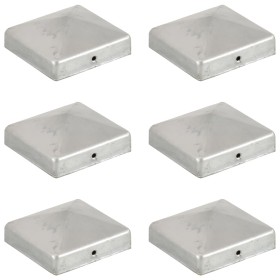vidaXL Pfostenkappen 6 Stk. Pyramide Verzinktes Metall 81 x 81 mm  