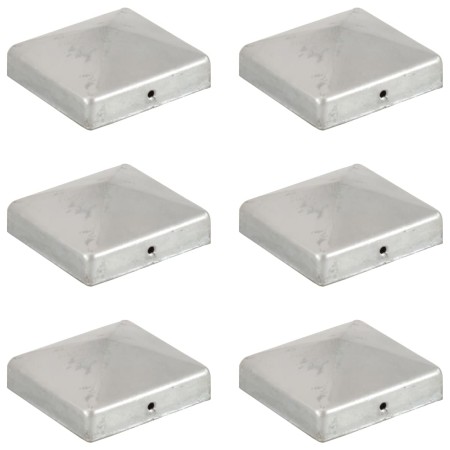 vidaXL Pfostenkappen 6 Stk. Pyramide Verzinktes Metall 81 x 81 mm  