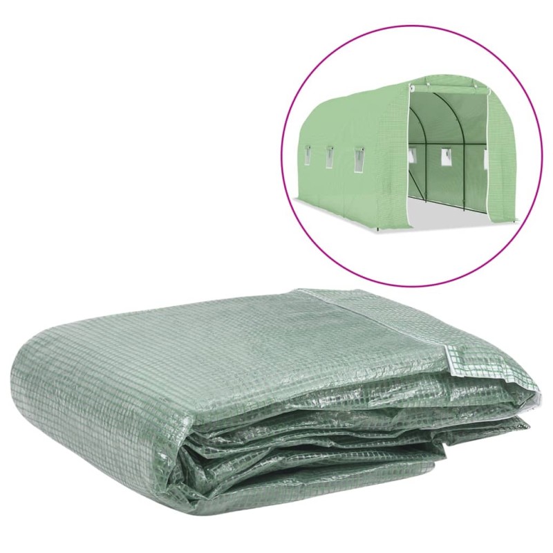 vidaXL Ersatzabdeckung für Gewächshaus (9 m²) 200x450x200 cm Grün vidaXL Ersatzabdeckung für Gewächshaus (9 m²) 200x450x200 cm Grün