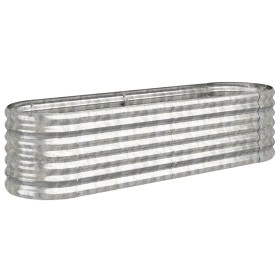 vidaXL Hochbeet Pulverbeschichteter Stahl 152x40x36 cm Silbern