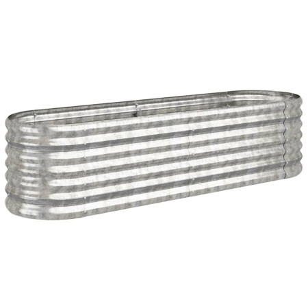 vidaXL Hochbeet Pulverbeschichteter Stahl 152x40x36 cm Silbern