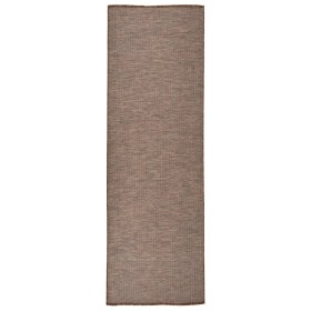 vidaXL Outdoor-Teppich Flachgewebe 80x250 cm Braun