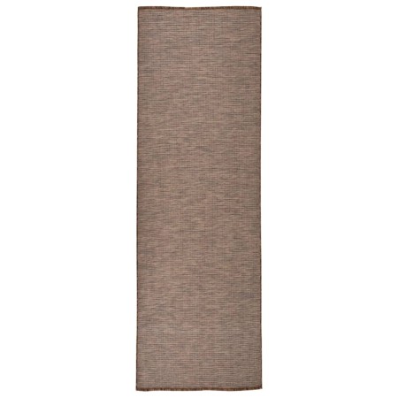 vidaXL Outdoor-Teppich Flachgewebe 80x250 cm Braun