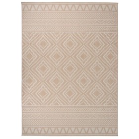 vidaXL Outdoor-Teppich Flachgewebe 200x280 cm Braun Gestreift
