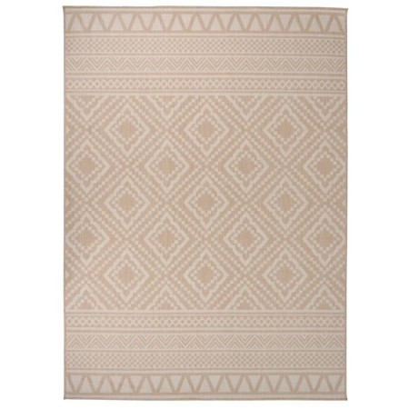 vidaXL Outdoor-Teppich Flachgewebe 200x280 cm Braun Gestreift