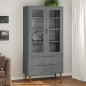 vidaXL Vitrinenschrank MOLDE Grau 90x35x175 cm Massivholz Kiefer vidaXL Vitrinenschrank MOLDE Grau 90x35x175 cm Massivholz Kiefer
