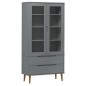 vidaXL Vitrinenschrank MOLDE Grau 90x35x175 cm Massivholz Kiefer vidaXL Vitrinenschrank MOLDE Grau 90x35x175 cm Massivholz Kiefer