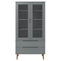 vidaXL Vitrinenschrank MOLDE Grau 90x35x175 cm Massivholz Kiefer vidaXL Vitrinenschrank MOLDE Grau 90x35x175 cm Massivholz Kiefer