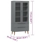 vidaXL Vitrinenschrank MOLDE Grau 90x35x175 cm Massivholz Kiefer vidaXL Vitrinenschrank MOLDE Grau 90x35x175 cm Massivholz Kiefer