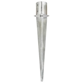 vidaXL Erdspieße 2 Stk. Silbern 12×91 cm Verzinkter Stahl